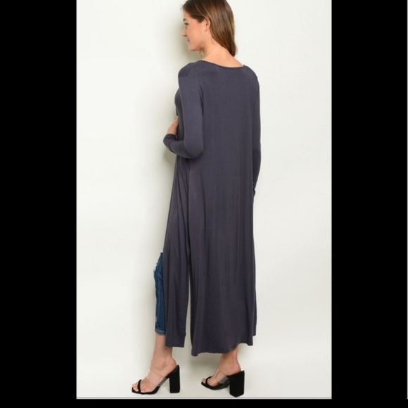 Slate Color Duster Cardigan - Picture 3 of 3